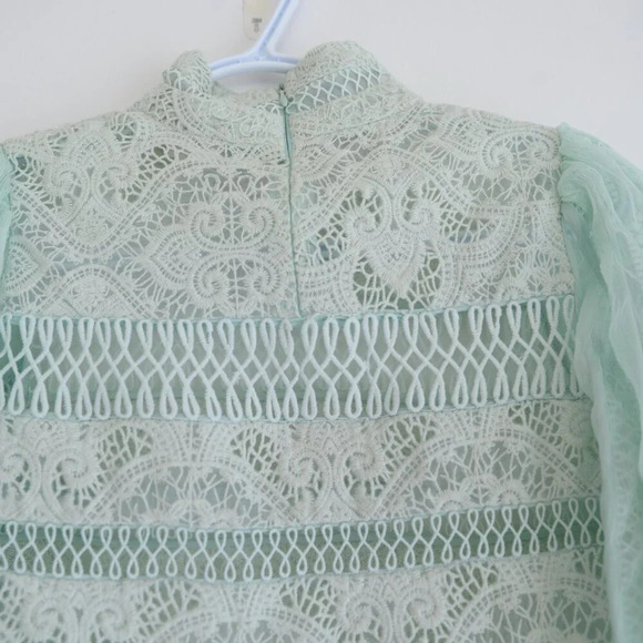 Zimmerman Rhythm Spiral Empire Dress Mint Green Lace & Chiffon Dress Size 0 - Picture 14 of 16